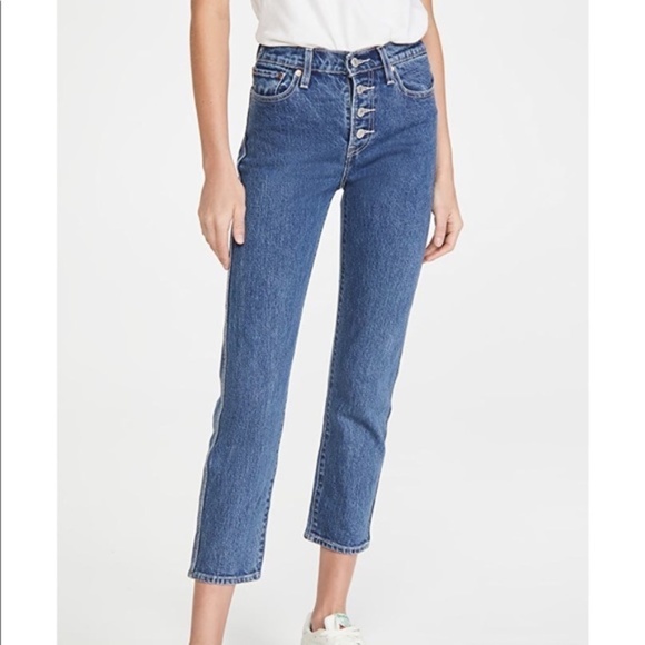 LEVI’S Wedgie Straight High Rise Crop Jeans in Middle Sister Size 25 New NWT - Picture 2 of 14